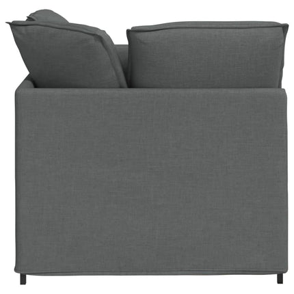 Modular Sofa with Footstool&Cushions Fabric Dark Gray