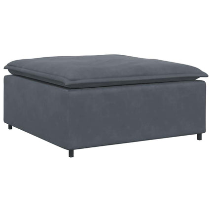 Modular Sofa with Footstool&Cushions Velvet Dark Gray