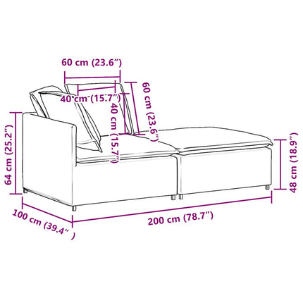 Modular Sofa with Footstool&Cushions Velvet Dark Gray