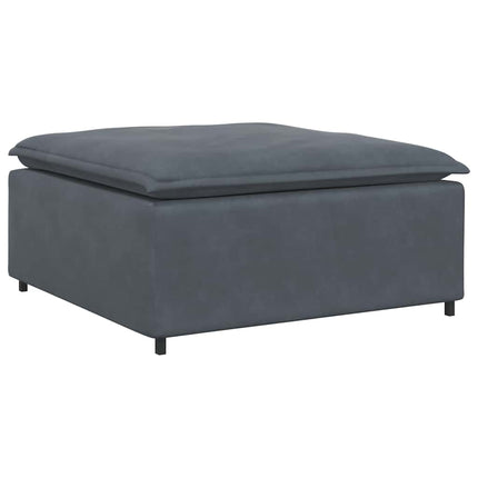 Modular Sofa with Footstool&Cushions Velvet Dark Gray