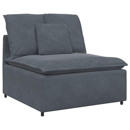 Modular Sofa with Cushions Velvet Dark Gray
