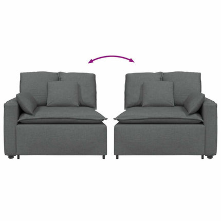 Modular Sofa Armrest End Module with Cushions Dark Gray 39.4