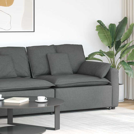 Modular Sofa Armrest End Module with Cushions Dark Gray 39.4
