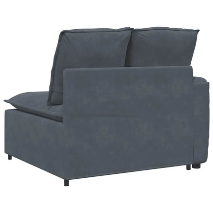 Modular Sofa Armrest End Module with Cushions Dark Gray 39.4