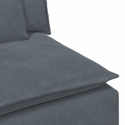 Modular Sofa Armrest End Module with Cushions Dark Gray 39.4