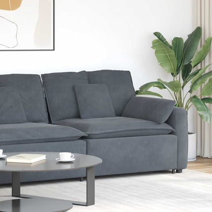 Modular Sofa Armrest End Module with Cushions Dark Gray 39.4