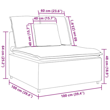 Modular Sofa Centre Module with Cushions Dark Gray 39.4