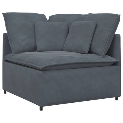 Modular Sofa Corner Module with Cushions Dark Gray 39.4