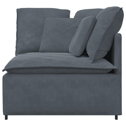 Modular Sofa Corner Module with Cushions Dark Gray 39.4