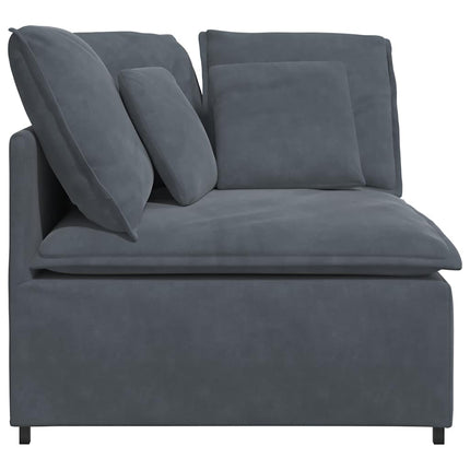 Modular Sofa Corner Module with Cushions Dark Gray 39.4