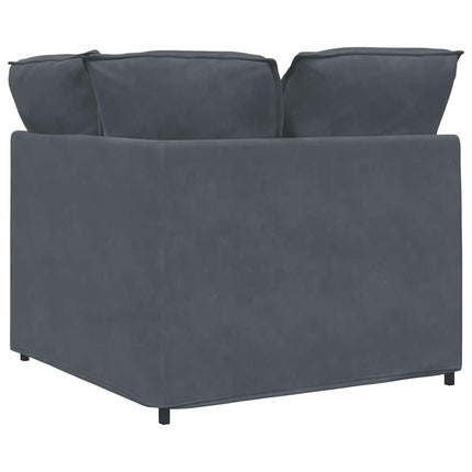 Modular Sofa Corner Module with Cushions Dark Gray 39.4