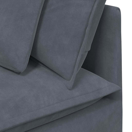 Modular Sofa Corner Module with Cushions Dark Gray 39.4