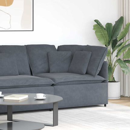 Modular Sofa Corner Module with Cushions Dark Gray 39.4