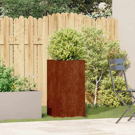 Planter Rusty 15.7"x15.7"x31.5" Weathering Steel
