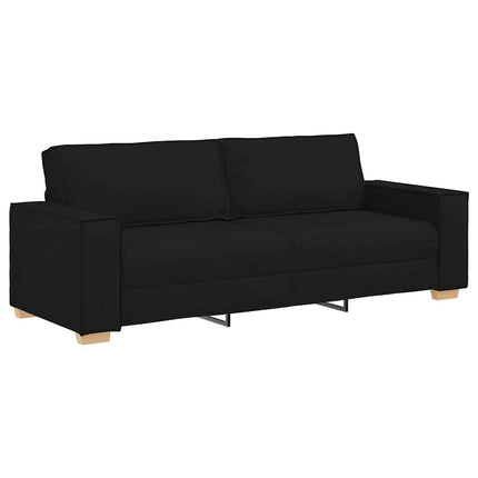 Sofa 3 pcs Black 86.61 x 31.50 x 33.07 in Linen-blend Fabric