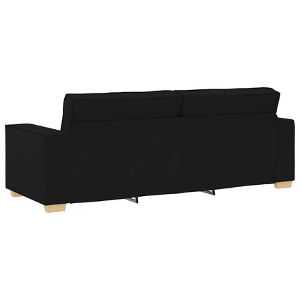 Sofa 3 pcs Black 86.61 x 31.50 x 33.07 in Linen-blend Fabric