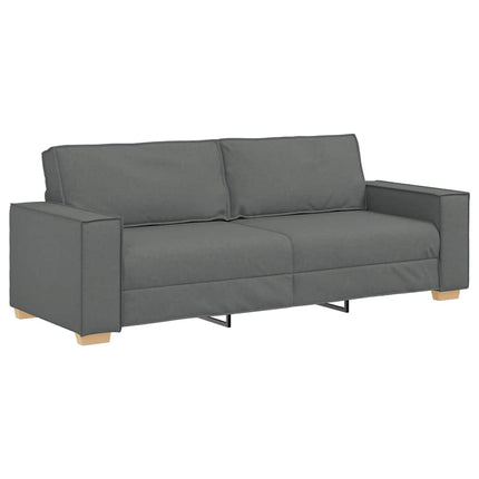 2 Piece Sofa Set with Cushions Dark Gray Fabric