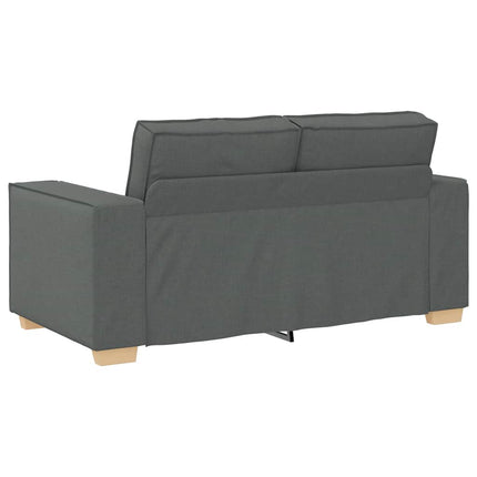 2 Piece Sofa Set with Cushions Dark Gray Fabric