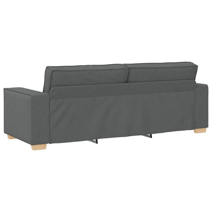2 Piece Sofa Set with Cushions Dark Gray Fabric