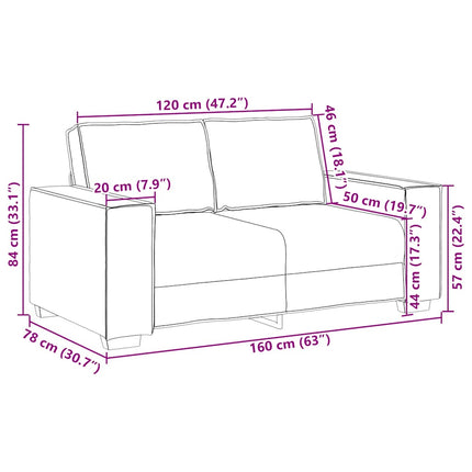 2 Piece Sofa Set with Cushions Dark Gray Fabric