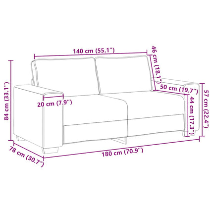 2-Seater Sofa Dark Grey 70.9"x30.7"x33.1" Fabric
