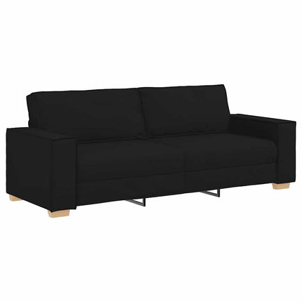 3-Seater Sofa Black 86.6"x30.7"x33.1" Fabric