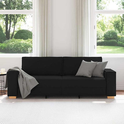 3-Seater Sofa Black 86.6"x30.7"x33.1" Fabric