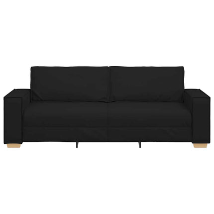 3-Seater Sofa Black 86.6"x30.7"x33.1" Fabric