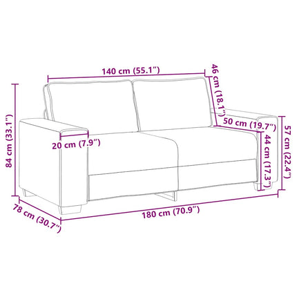 2-Seater Sofa Black 70.9"x30.7"x33.1" Velvet
