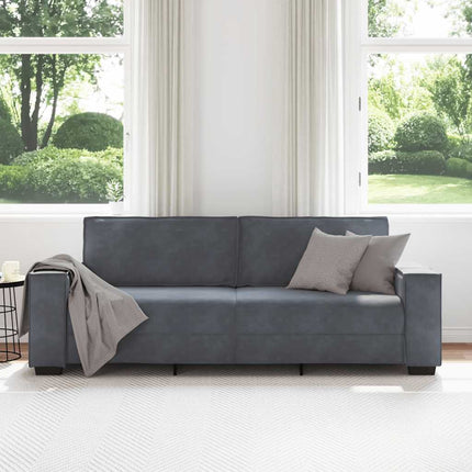 3-Seater Sofa Dark Gray 86.6"x30.7"x33.1" Velvet