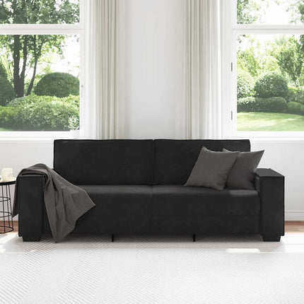 3-Seater Sofa Black 86.6"x30.7"x33.1" Velvet