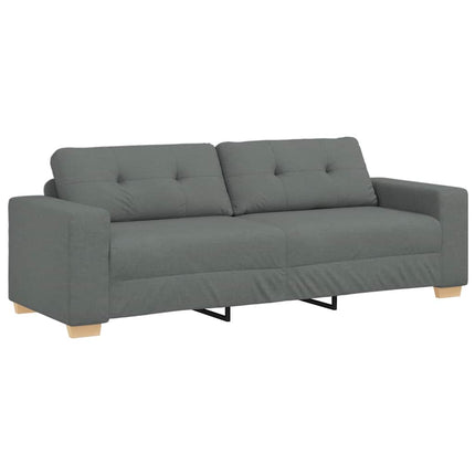 3-Seater Sofa Dark Grey 220x78x80 cm Fabric