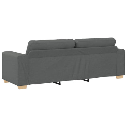3-Seater Sofa Dark Grey 220x78x80 cm Fabric
