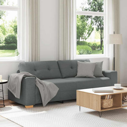3-Seater Sofa Dark Grey 220x78x80 cm Fabric