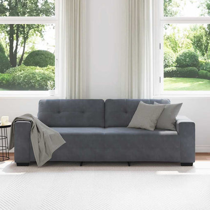 3-Seater Sofa Dark Grey 220x78x80 cm Velvet