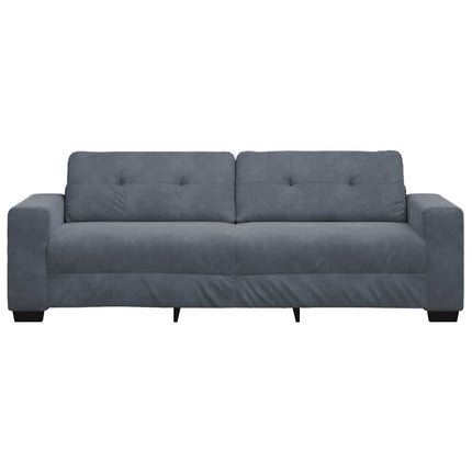 3-Seater Sofa Dark Grey 220x78x80 cm Velvet