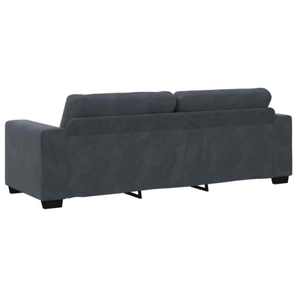 3-Seater Sofa Dark Grey 220x78x80 cm Velvet