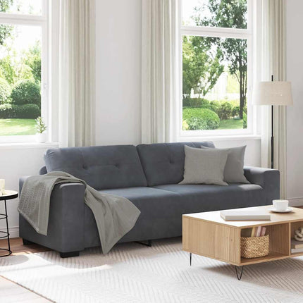 3-Seater Sofa Dark Grey 220x78x80 cm Velvet