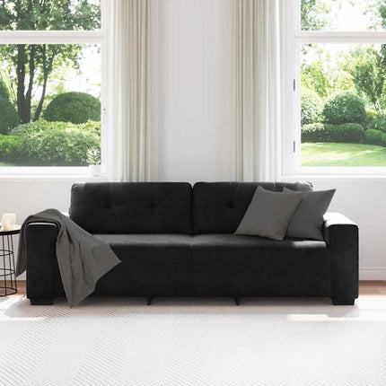 3-Seater Sofa Black 220x78x80 cm Velvet