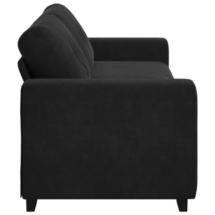 3-Seater Sofa Black 220x78x80 cm Velvet