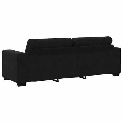 3-Seater Sofa Black 220x78x80 cm Velvet