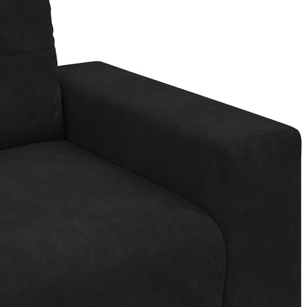 3-Seater Sofa Black 220x78x80 cm Velvet