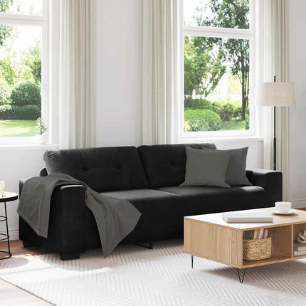 3-Seater Sofa Black 220x78x80 cm Velvet