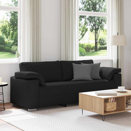 3-Seater Sofa Black 86.61 in Fabric