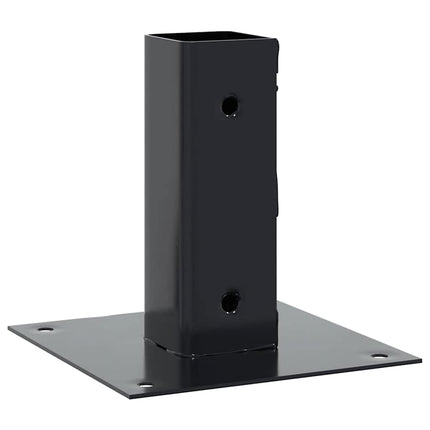 Post Bases Square 4 pcs Anthracite 1.81x1.81" Powder-coated Steel