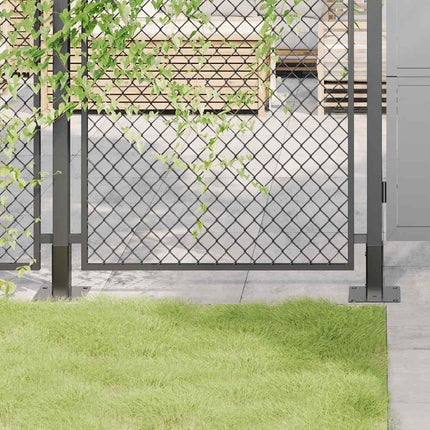 Post Bases Square 4 pcs Anthracite 1.81x1.81" Powder-coated Steel