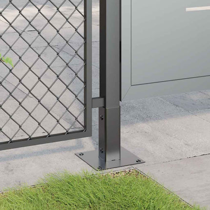 Post Bases Square 12 pcs Anthracite 1.81x1.81" Powder-coated Steel