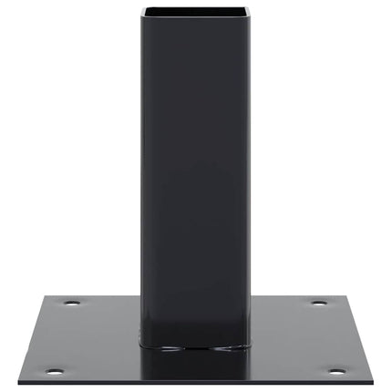 Post Bases Square 12 pcs Anthracite 1.81x1.81" Powder-coated Steel
