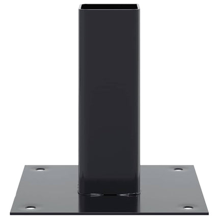 Post Bases Square 12 pcs Anthracite 2.01x2.01" Powder-coated Steel