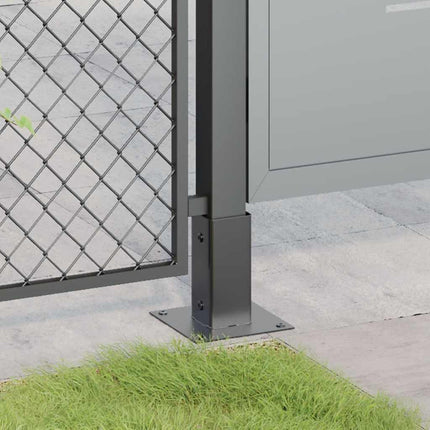 Post Bases Square 4 pcs Anthracite 2.40x2.40" Powder-coated Steel